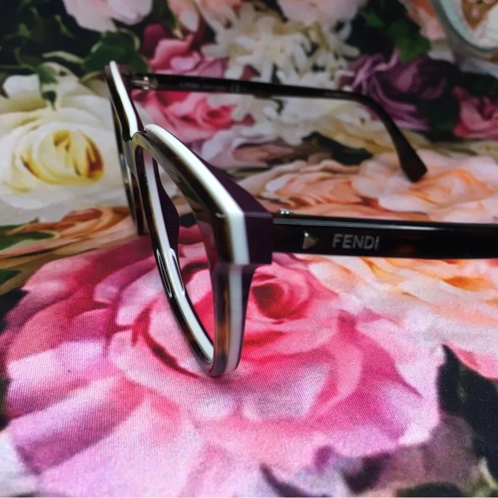 Fendi Dark Havana Black & White acetate large frames glasses FF 0251 086 140 new